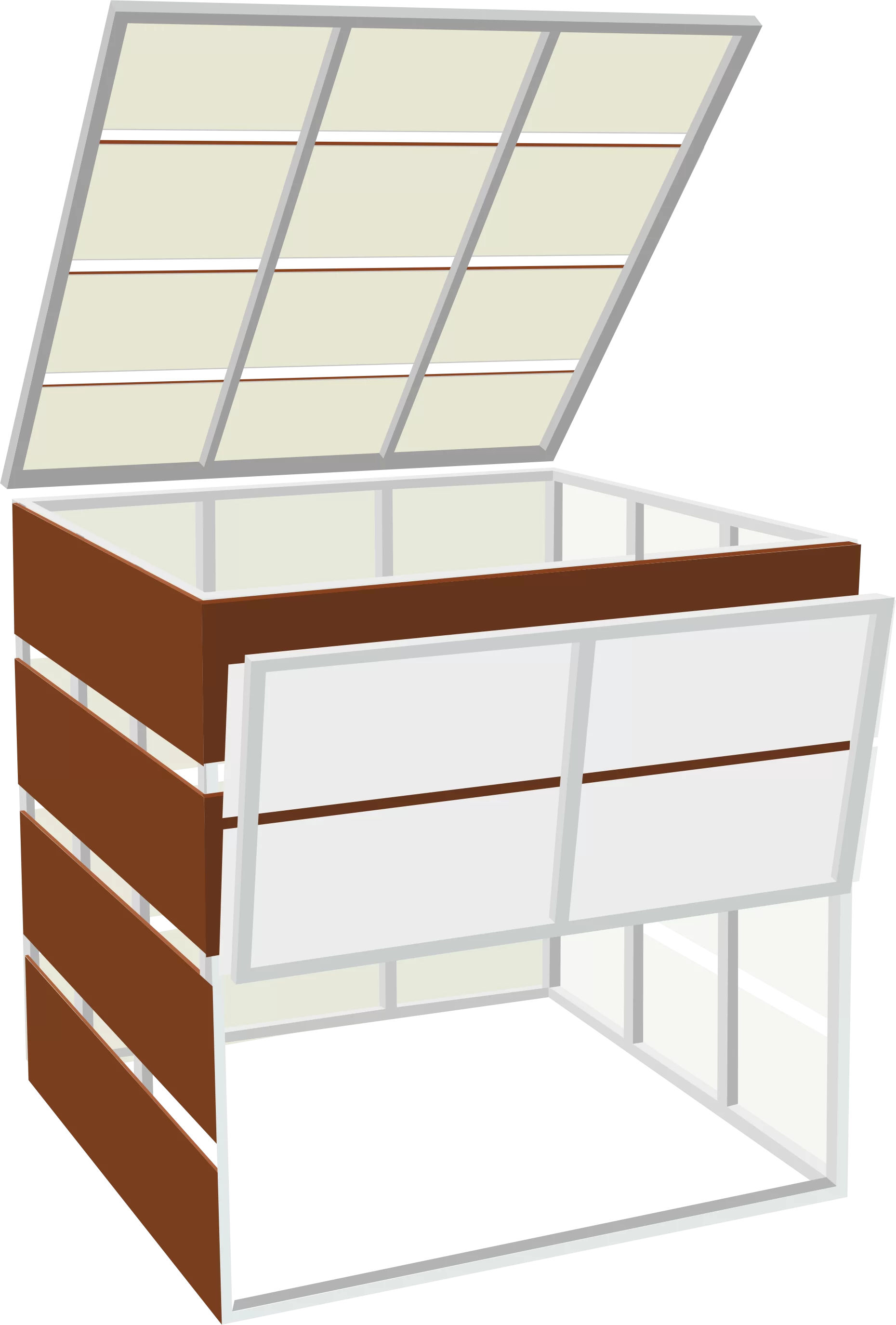 Компостер с полимерным покрытием (Коричневый, С крышкой)